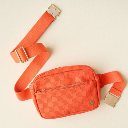 Orange Check Belt Bag
