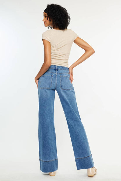 Mid Rise Wide Leg Jeans