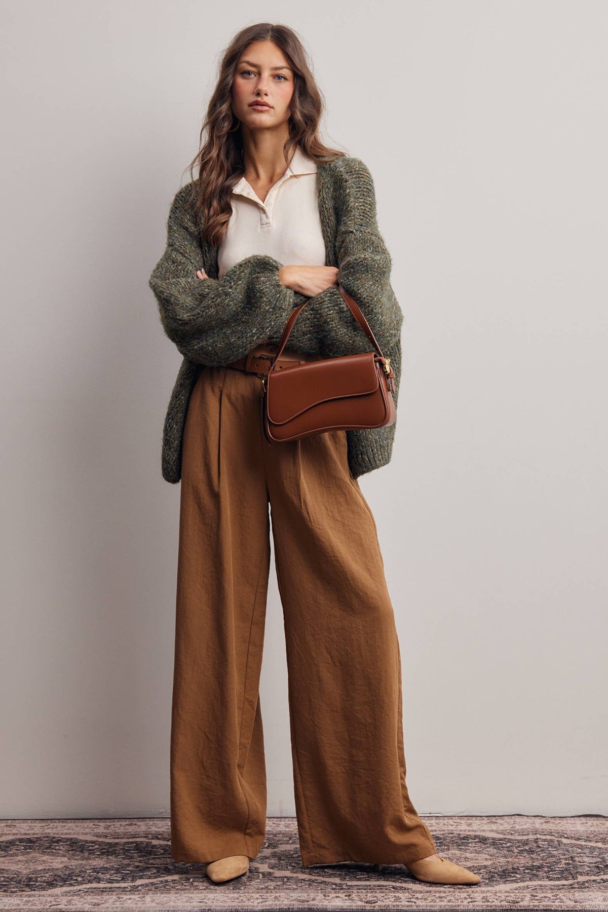 Olive Chunky Soft Touch Knit Cardigan