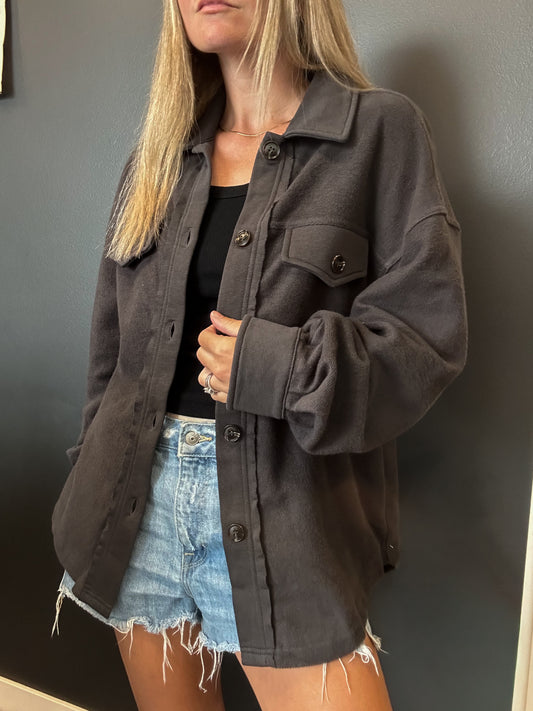 Brushed French Terry Oversized Shacket