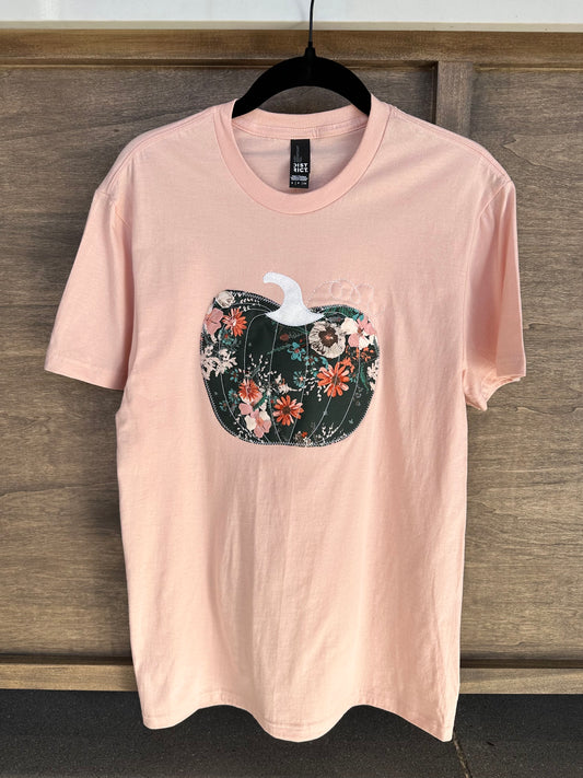 Floral Pumpkin Applique T-Shirt