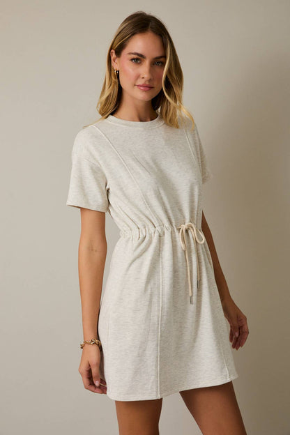 Short Sleeve Tie Waist Dress