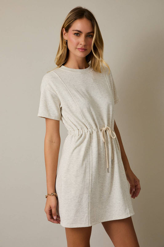 Short Sleeve Tie Waist Dress