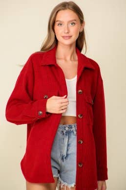 Dark Red Brushed Women's Jacket
