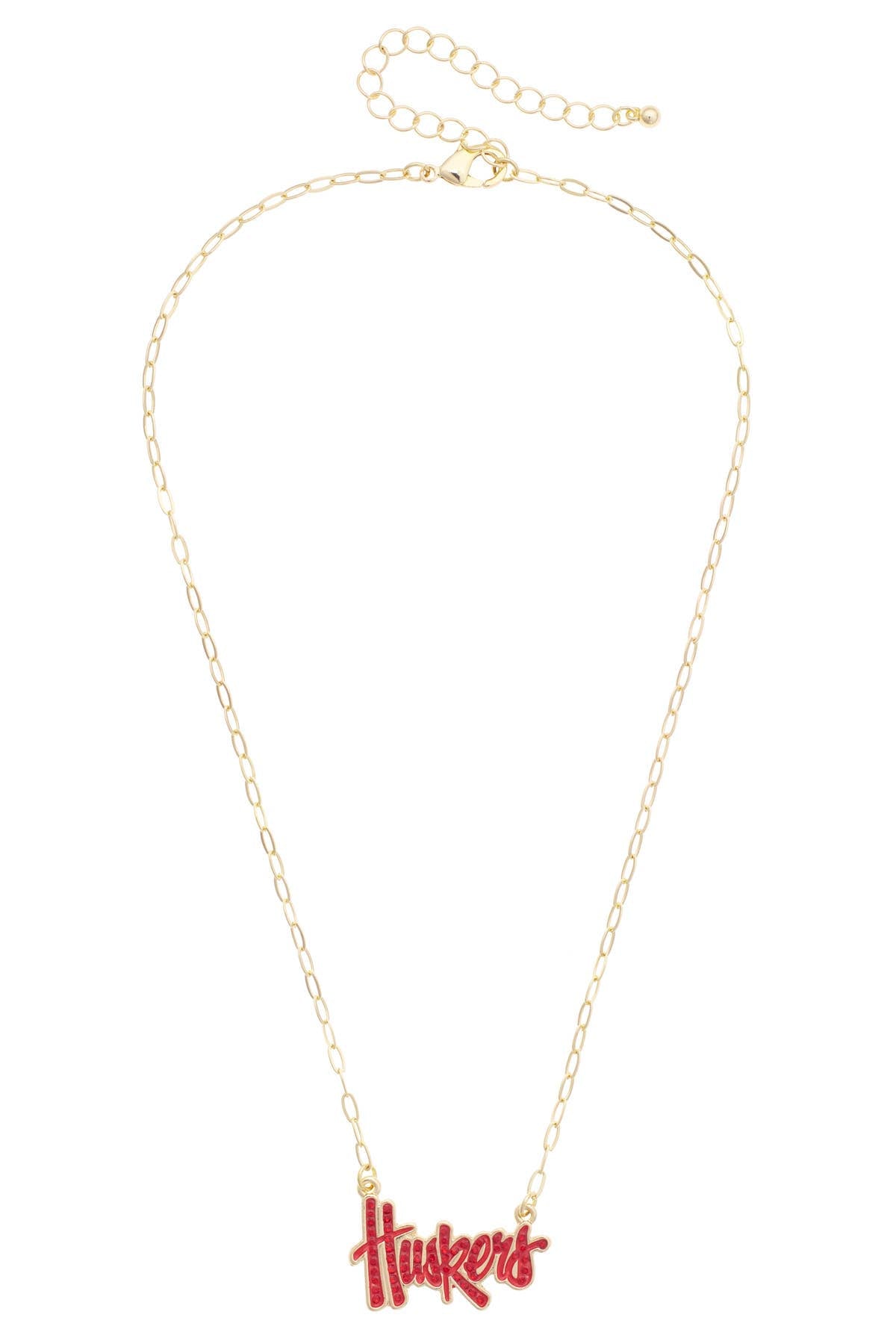 Nebraska Huskers Pave Outline Necklace