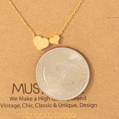 Mini Double Heart Pendant Necklace