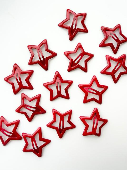 Red Star Hair Clip Barrettes