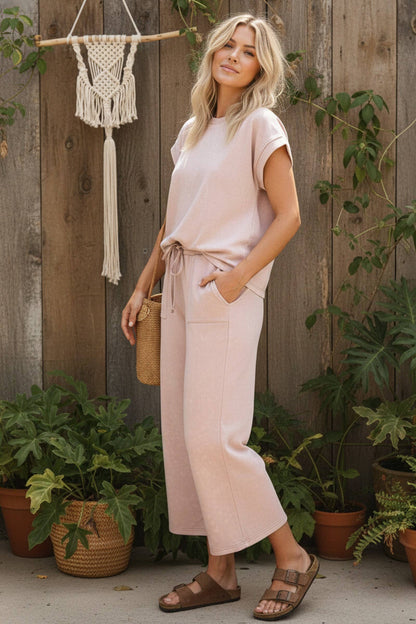 Dusty Mauve Mineral Wash Scuba Lounge Set