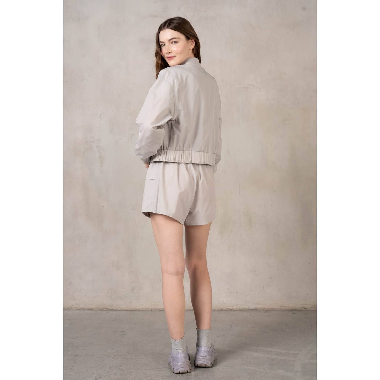 Stretch Woven Bomber Jacket