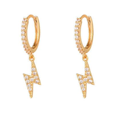 Lightning Bolt Dangle Hoops