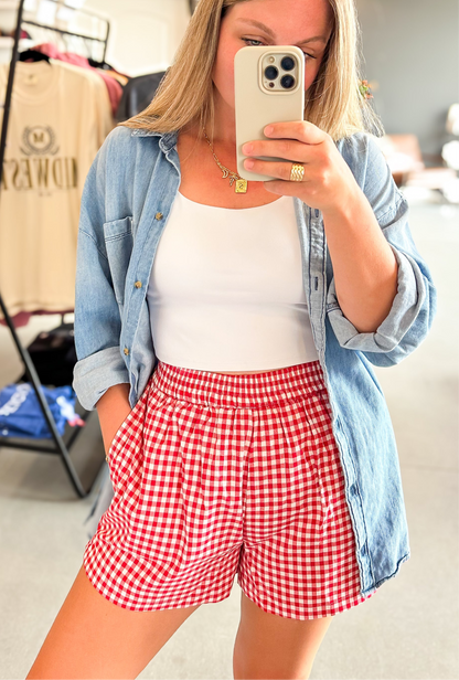Red Gingham Shorts