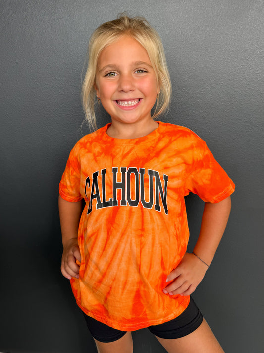 Calhoun Orange Tie-Dye Youth T-Shirt