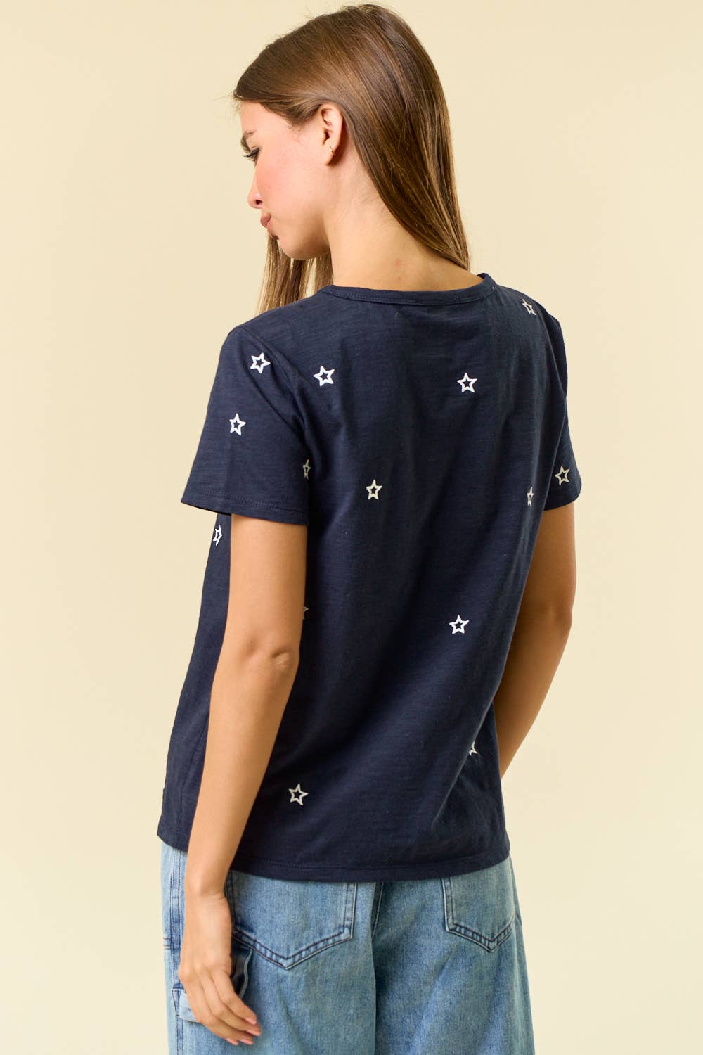 Star Embroidered Women's T-Shirt