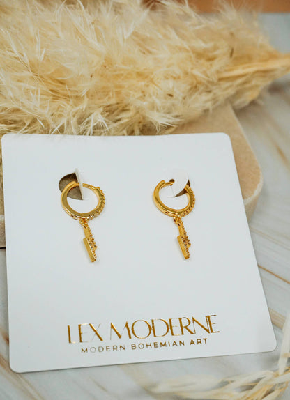 Lightning Bolt Dangle Hoops