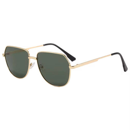 April Aviator Sunglasses: Gold/Green Lens