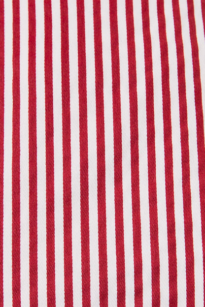 Mid Waist Red Striped Skort