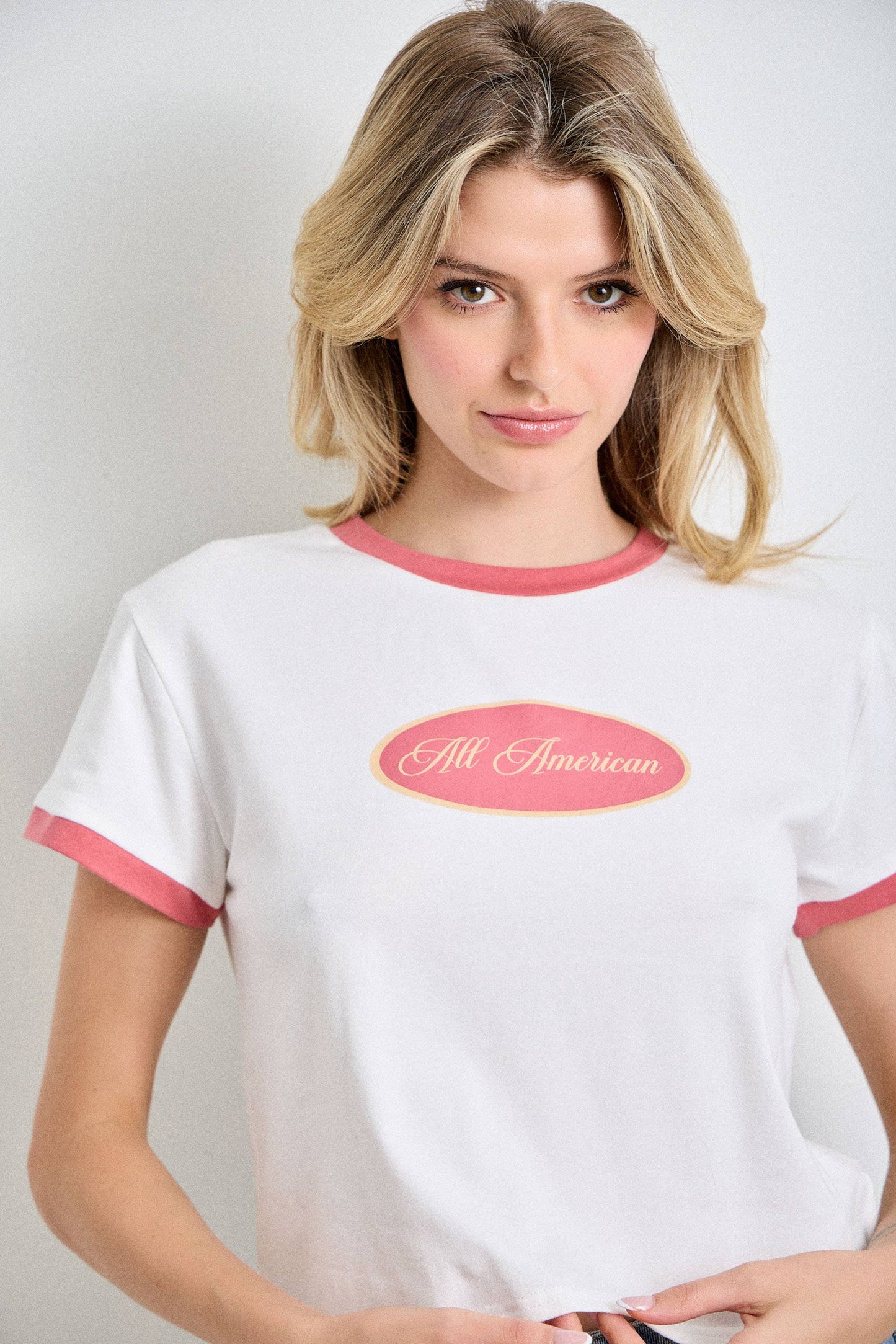 All American Short Sleeve Ringer Top