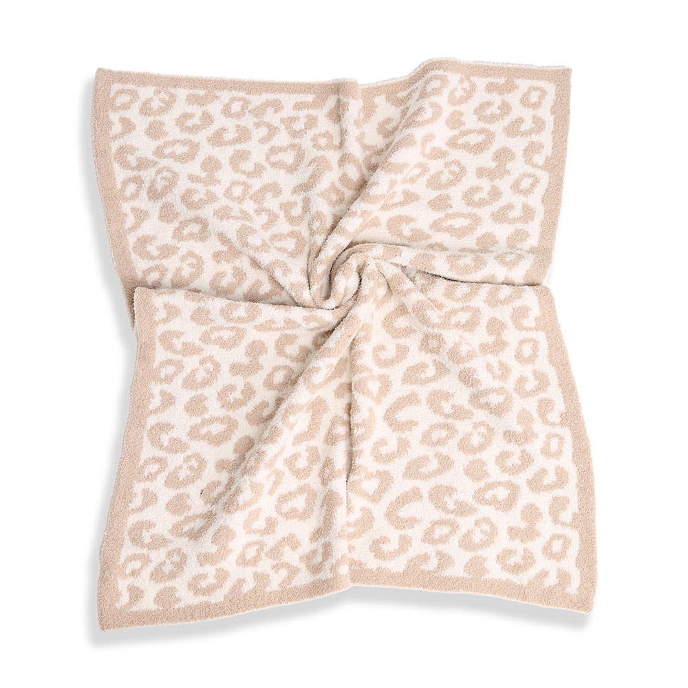 Leopard Patterned Reversible Kids Throw Blanket