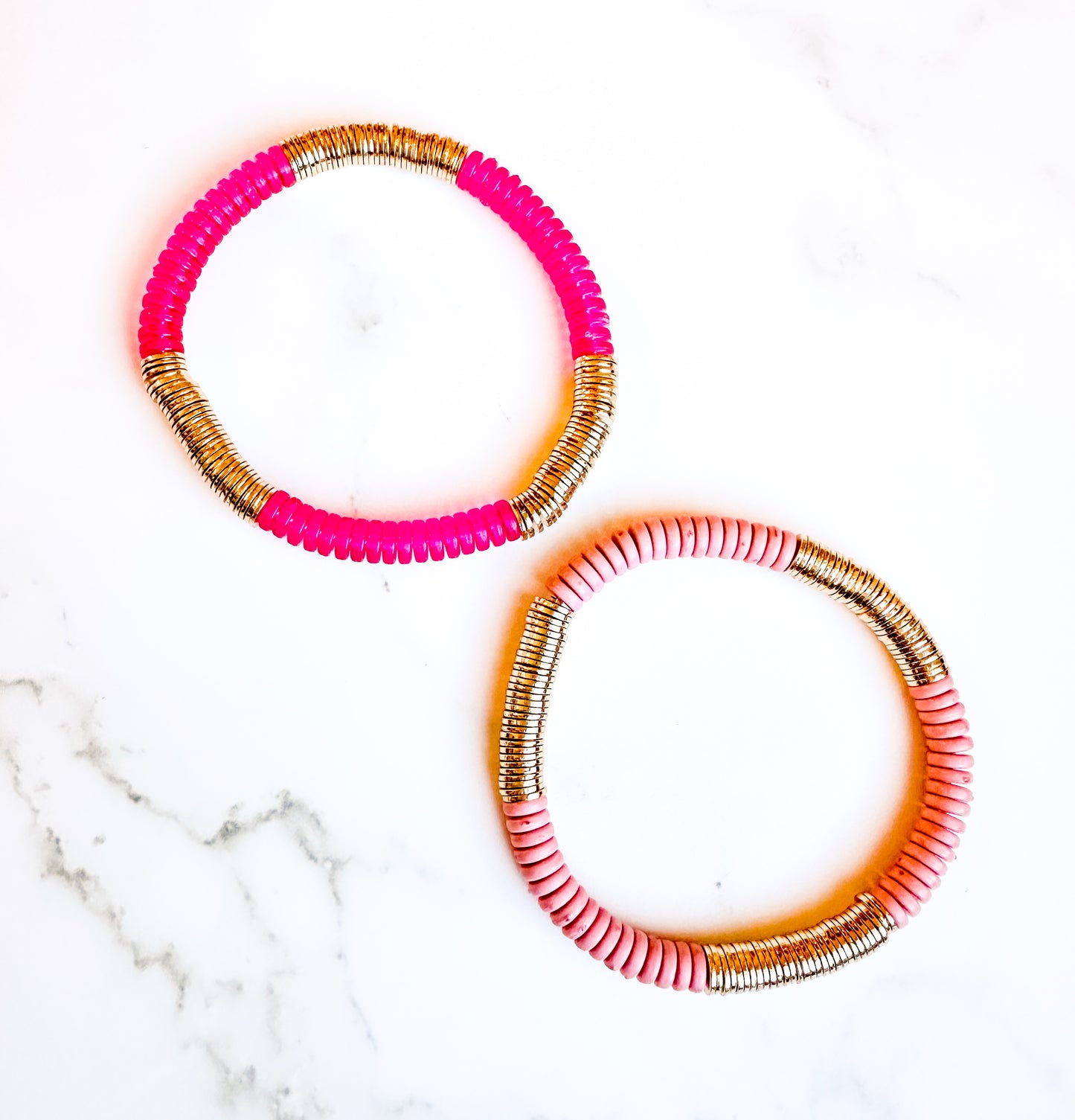 Pink Disc Bracelets