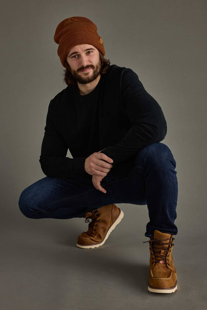 Brown Knit Beanie Hat