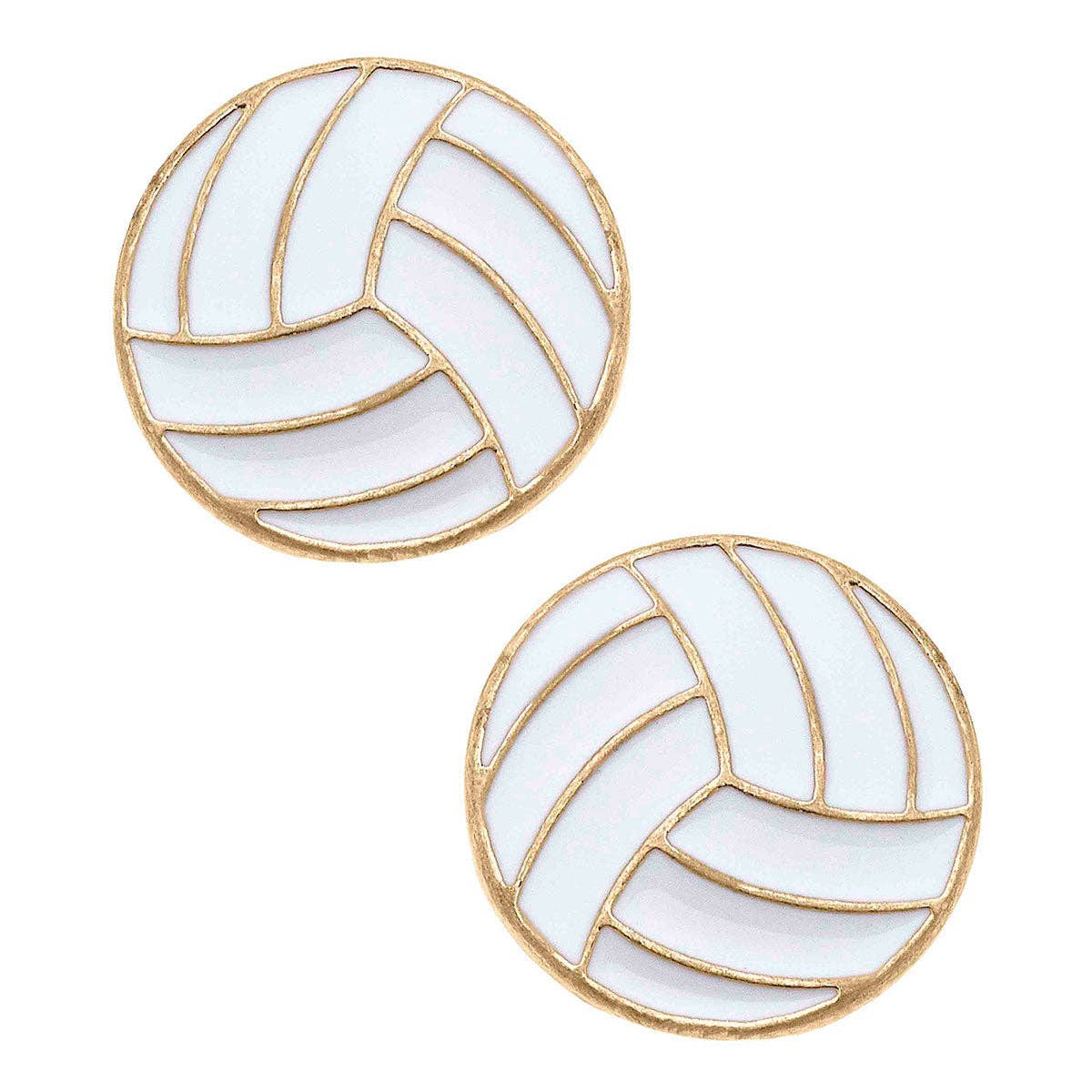 Volleyball Enamel Stud Earrings