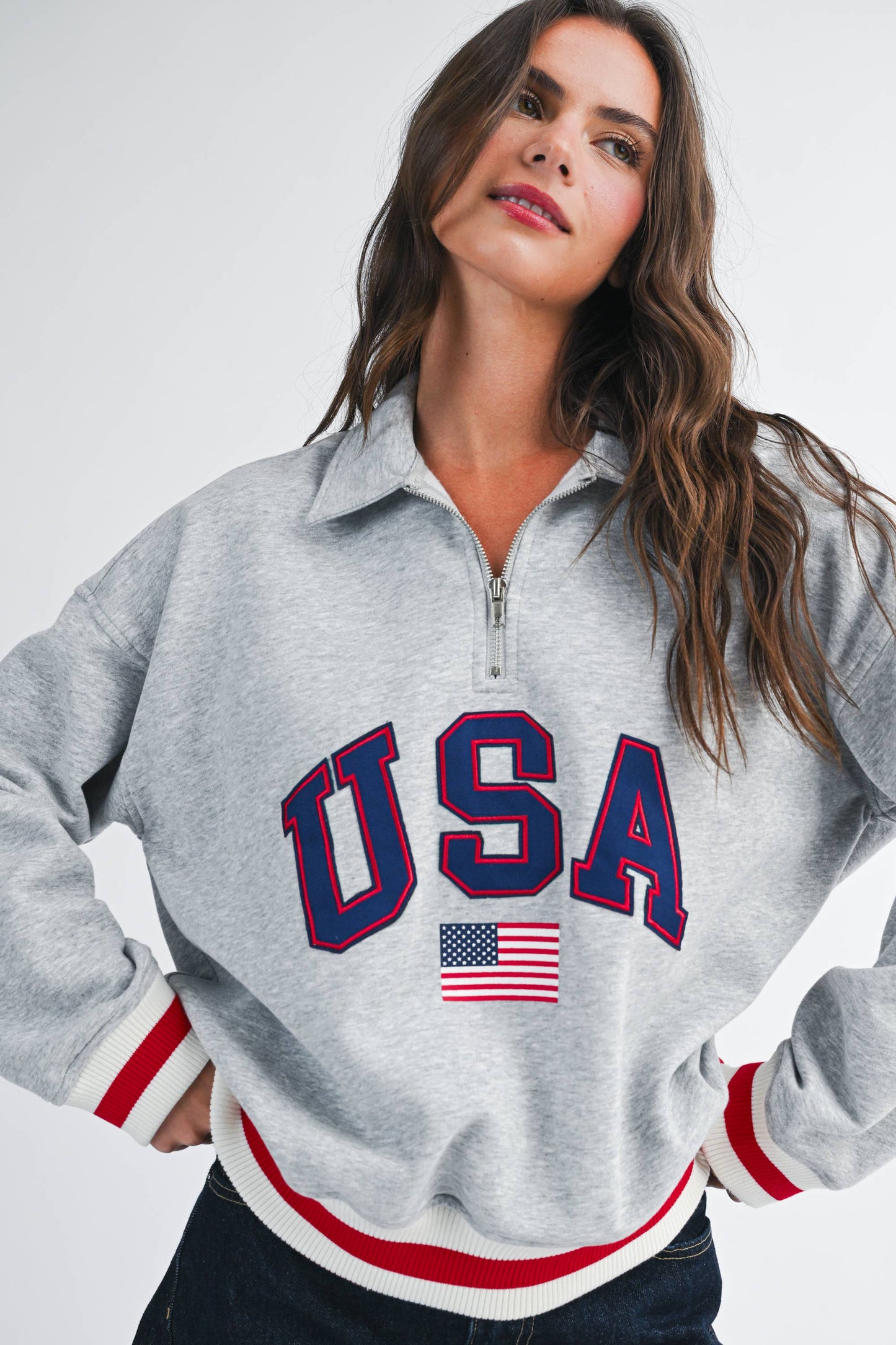 USA Half Zip Sweatshirt