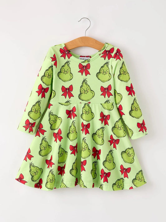 Toddler & Youth Grinch Bow Dress