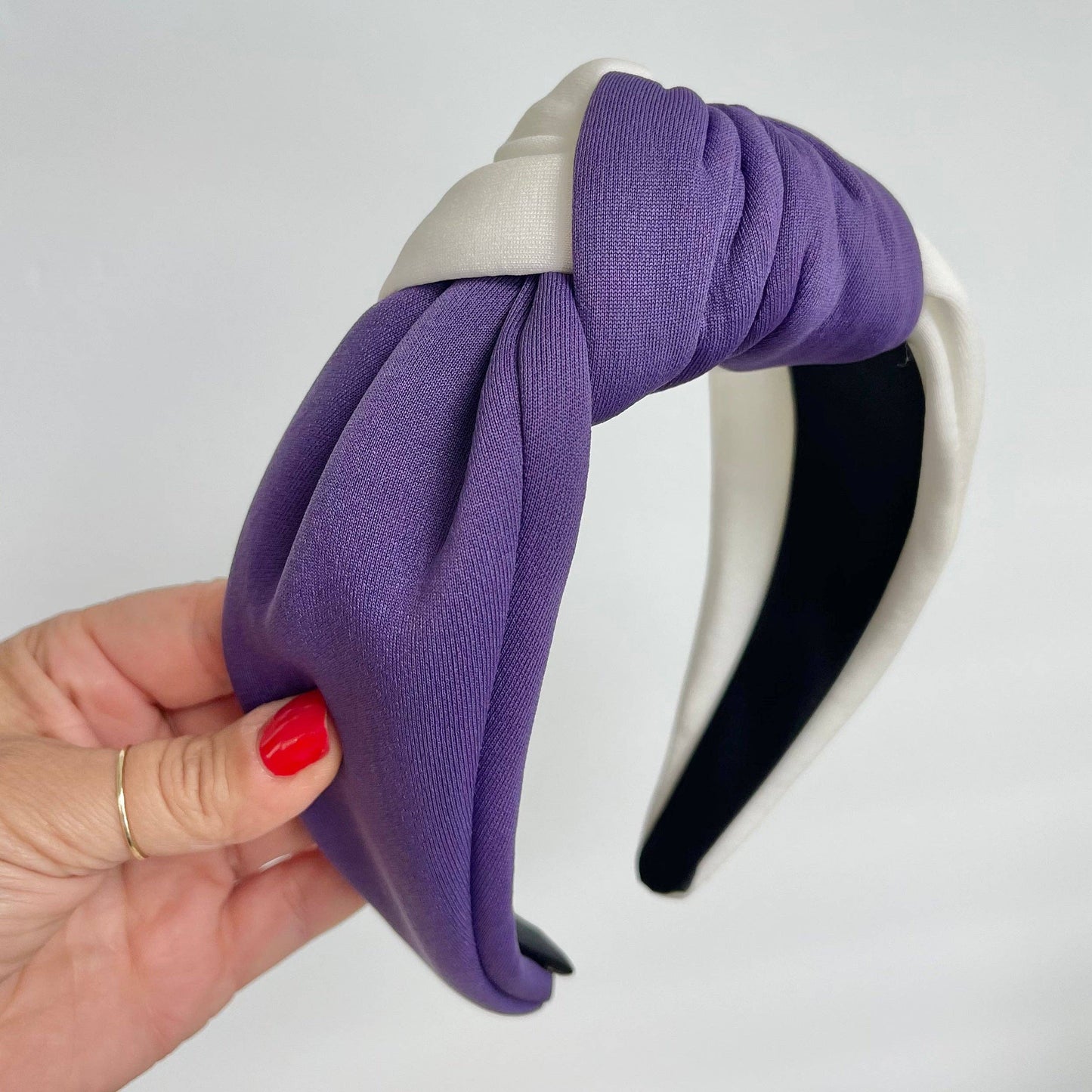 Purple and White Headband