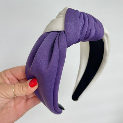 Purple and White Headband