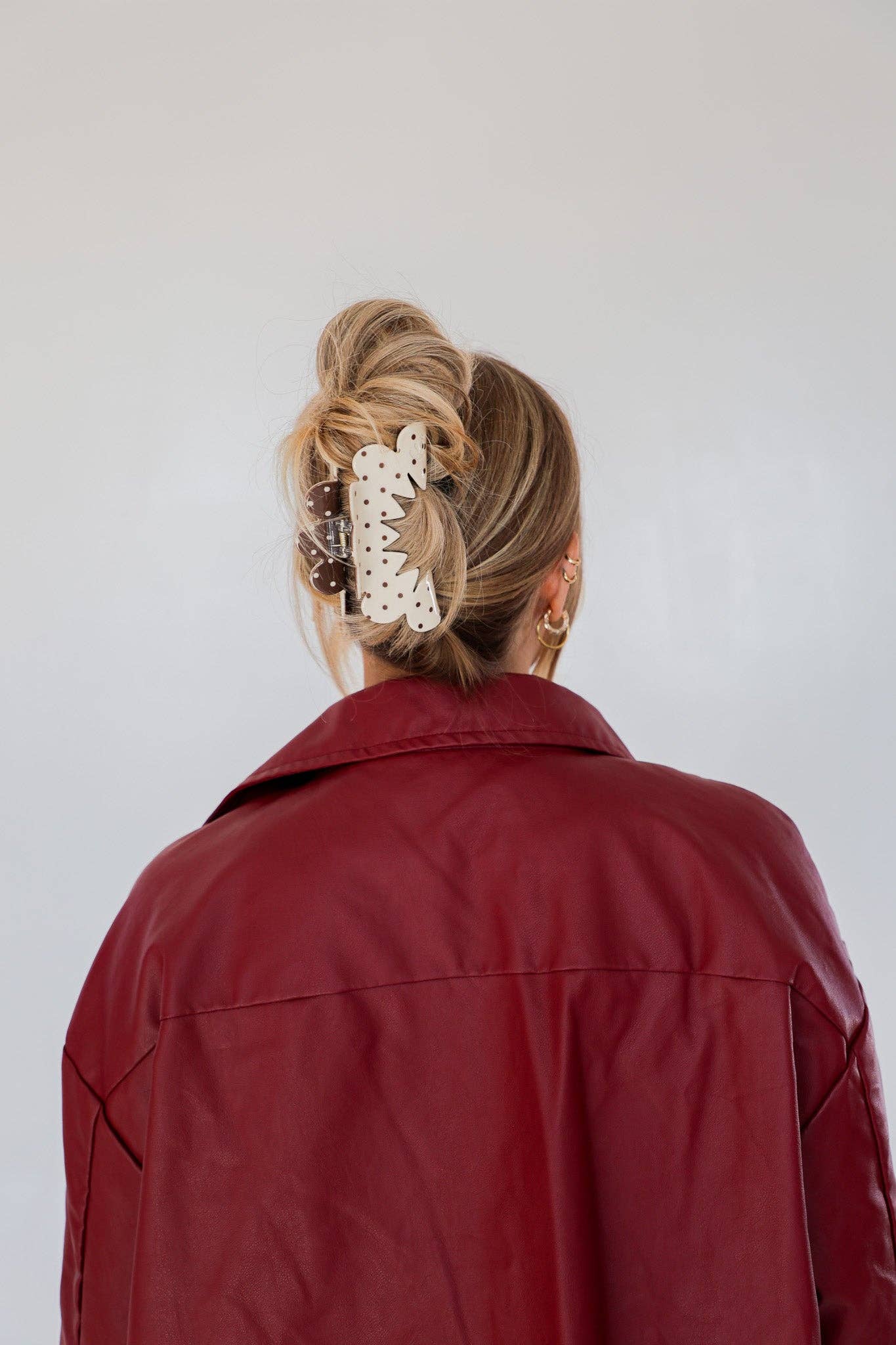 Brown & Cream Midi Claw Hair Clip