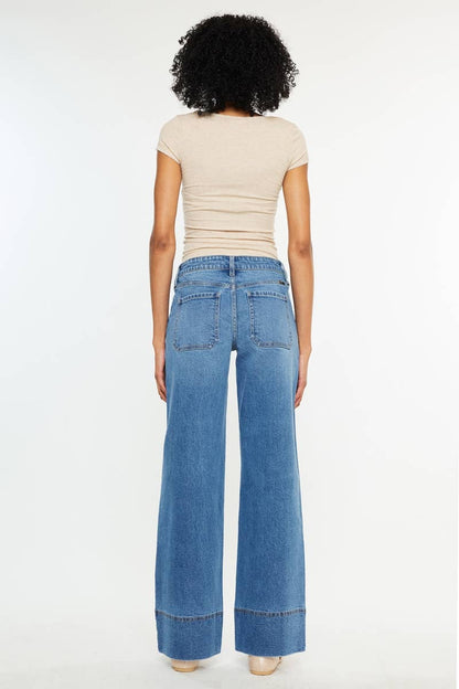 Mid Rise Wide Leg Jeans