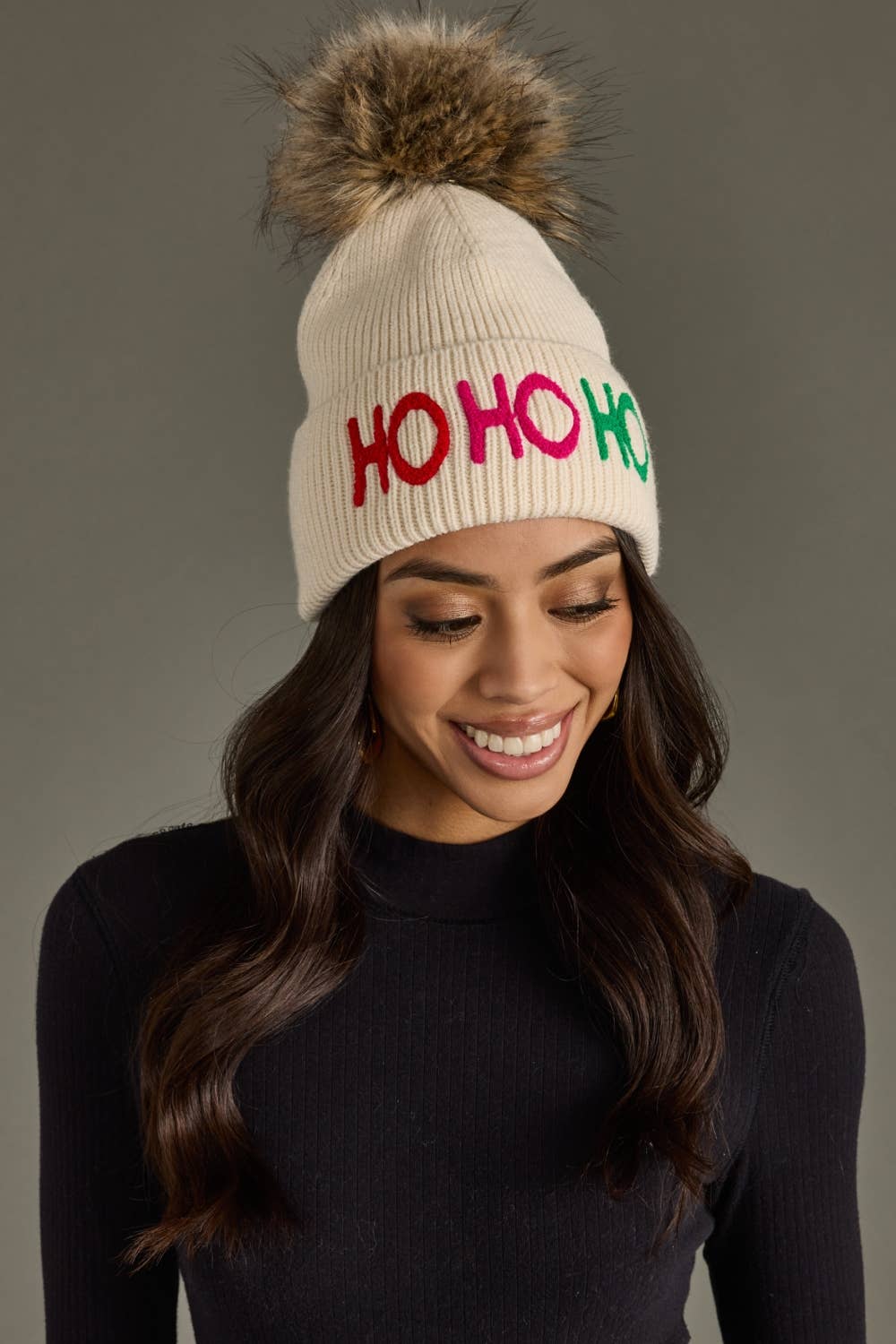 Ho Ho Ho Knit Pom Beanie Hat