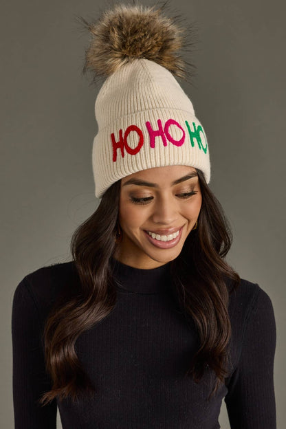 Ho Ho Ho Knit Pom Beanie Hat