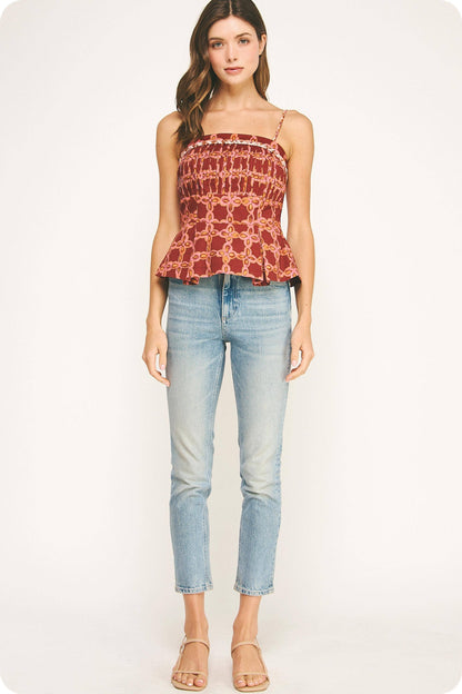 Chainlink Printed Tank Top