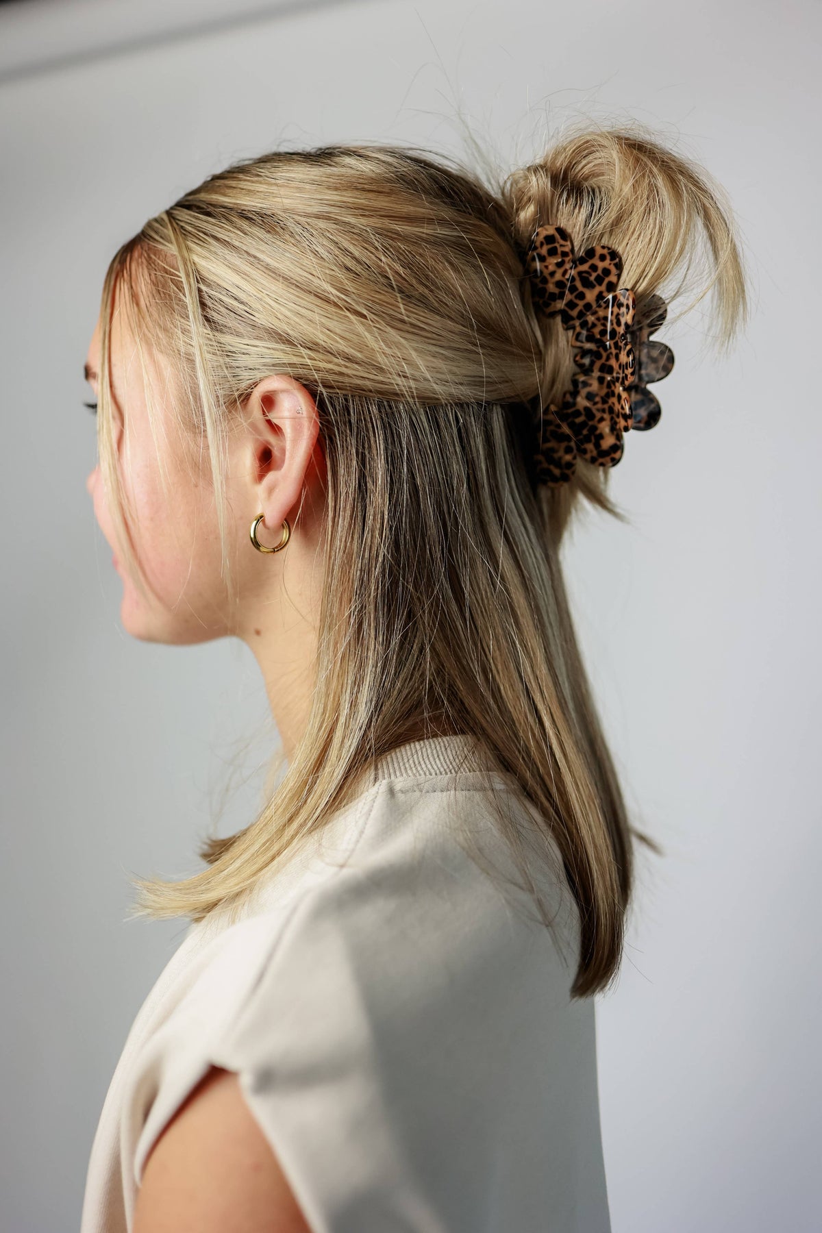 Leopard Scalloped Hair Clip