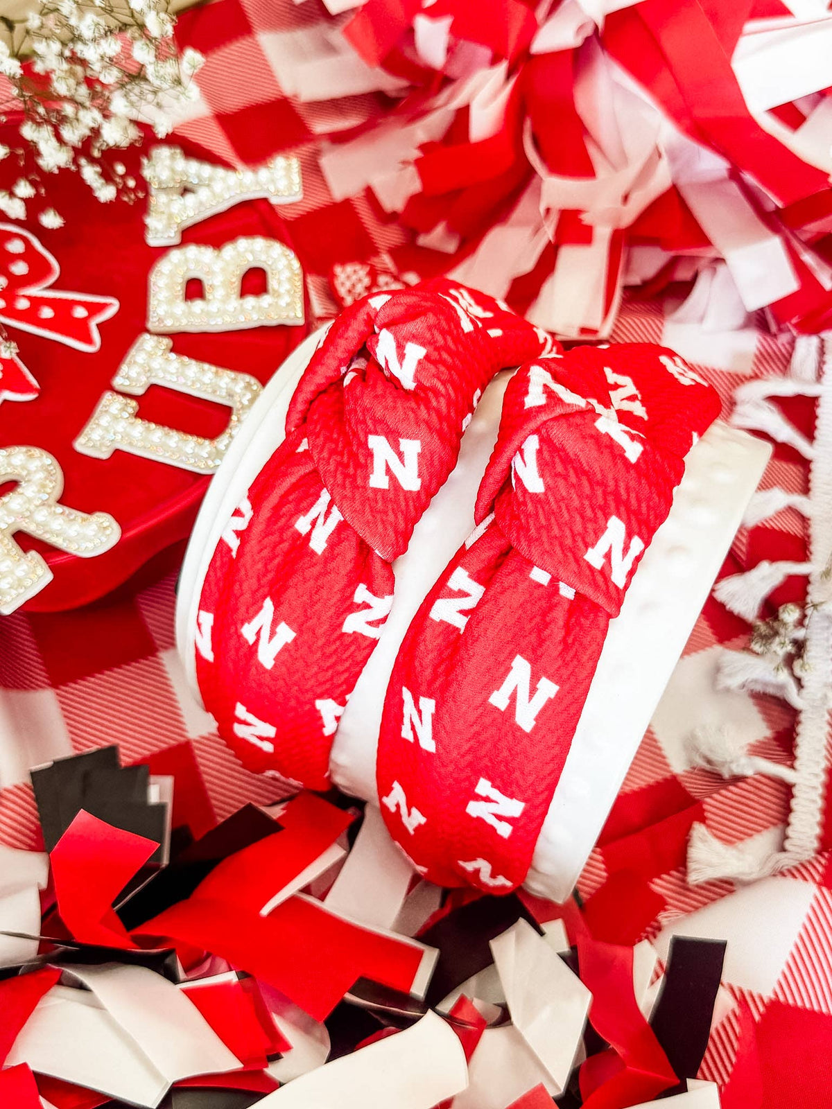Red Nebraska Husker N Printed Headband
