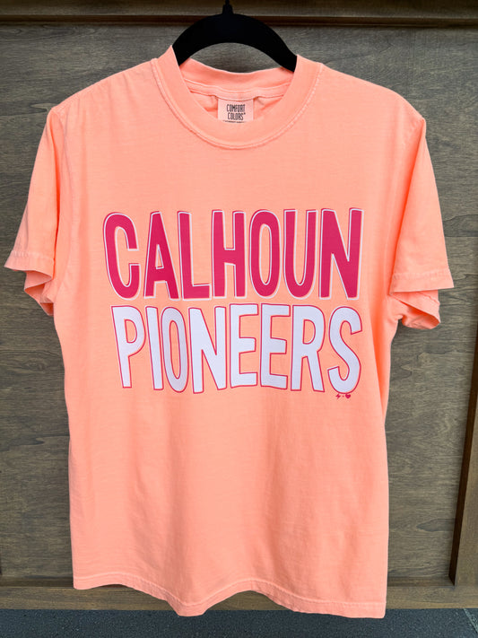 Calhoun Pioneers Pink Orange T-Shirt