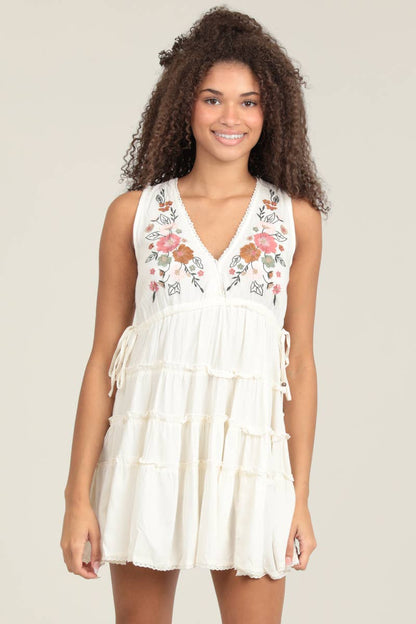 Floral Embroidered Boho Dress