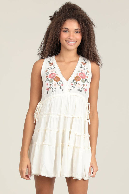 Floral Embroidered Boho Dress