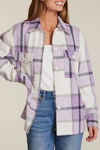 Lavender Purple Plaid Flannel Shacket