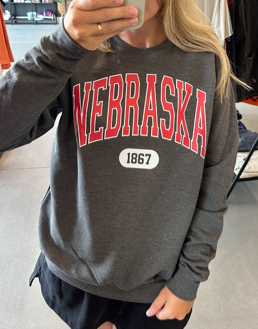 Nebraska 1867 Varsity Crewneck Sweatshirt