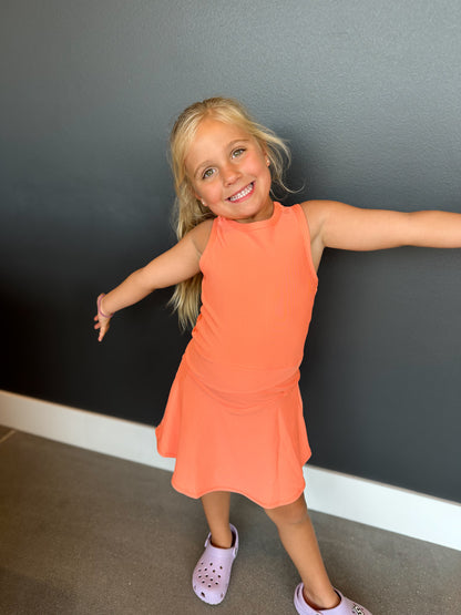 Girls Rib Crossover Tank and Skort Matching Set