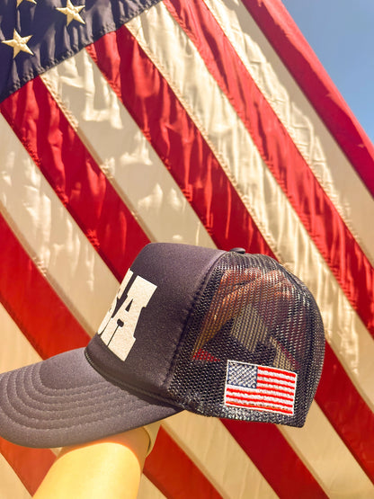 USA Glitter Foam Trucker Hat