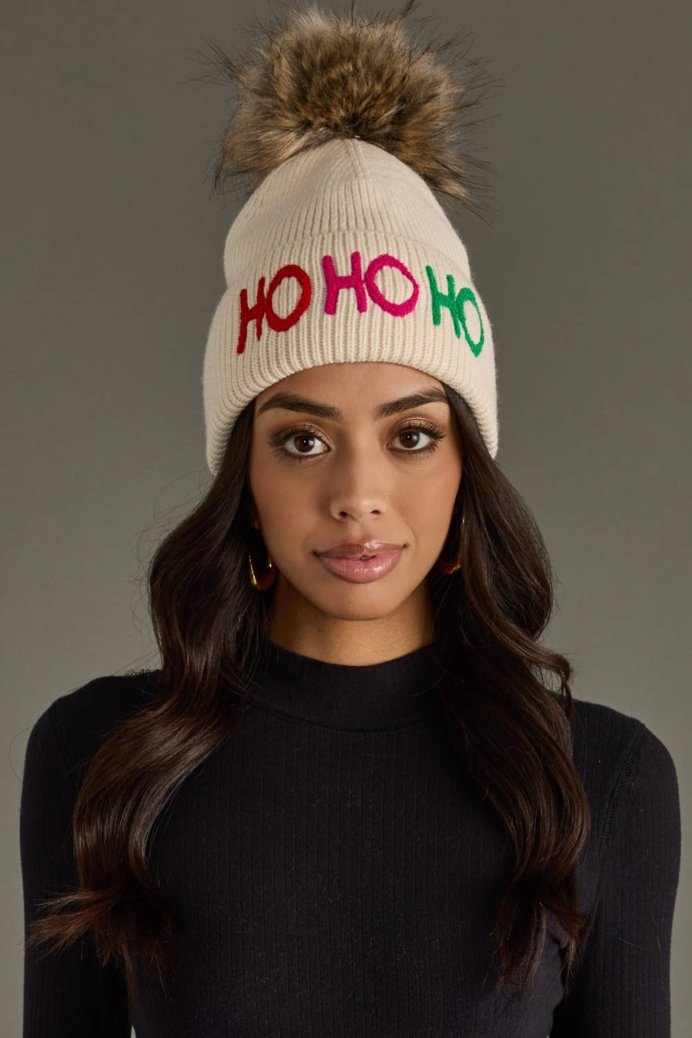 Ho Ho Ho Knit Pom Beanie Hat