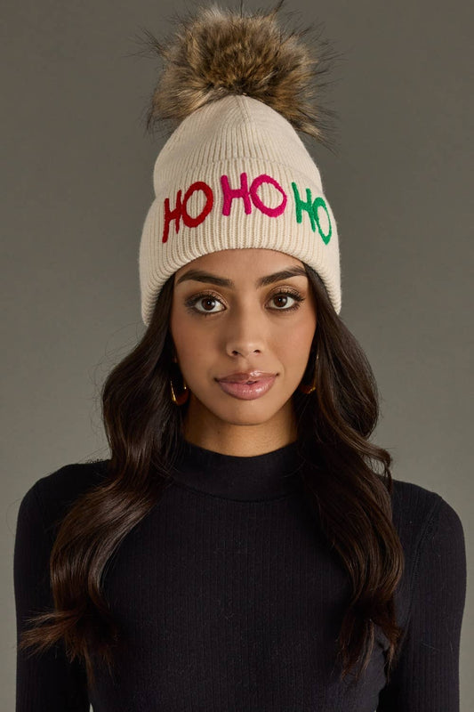 Ho Ho Ho Knit Pom Beanie Hat