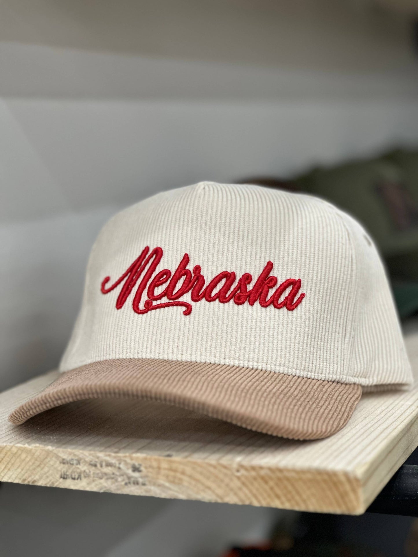 Nebraska Corduroy Puff Embroidered Hat