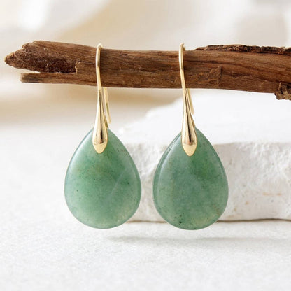 Emerald Aventurine Drop Earrings