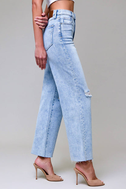 Light Wash Knee Distressed Dad Jean