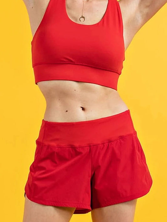 Red Stretch Active Shorts