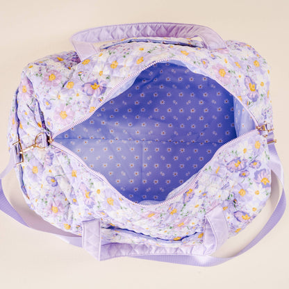 Quilted Weekender Bag Purple